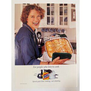 Vintage 2000 Woman with Baked Dish SOS Cleaning Pads Advertisement Print Ad